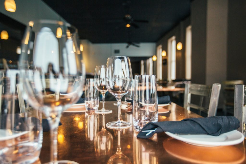 restaurant with insurance that has drinking glasses